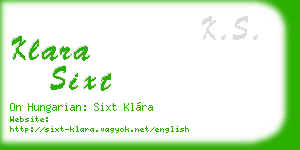 klara sixt business card